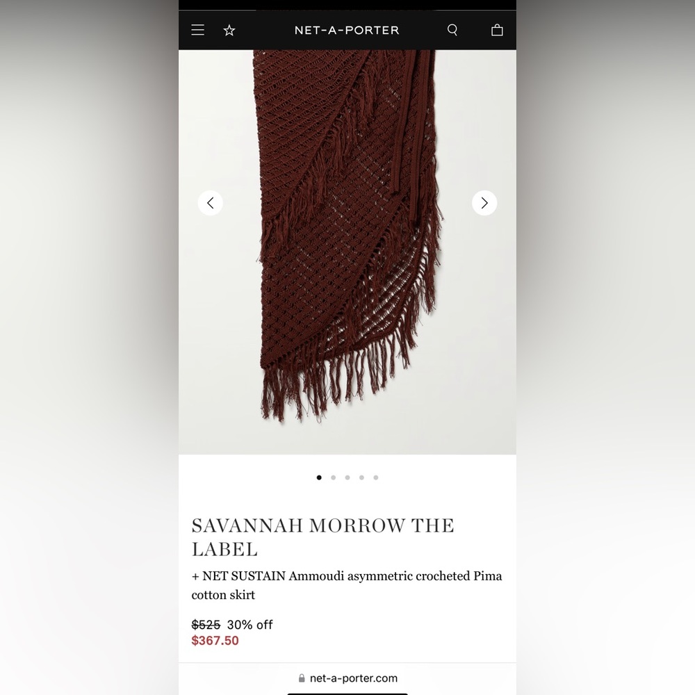 Crochet Fringe Swim Sarong — Brown - Picture 4 of 7
